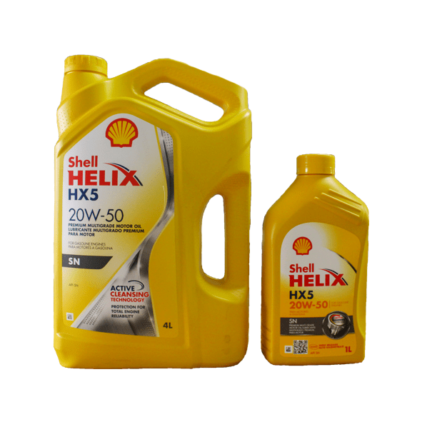 Aceite shell helix hx5 20w-50 cuarto distribuidora herca
