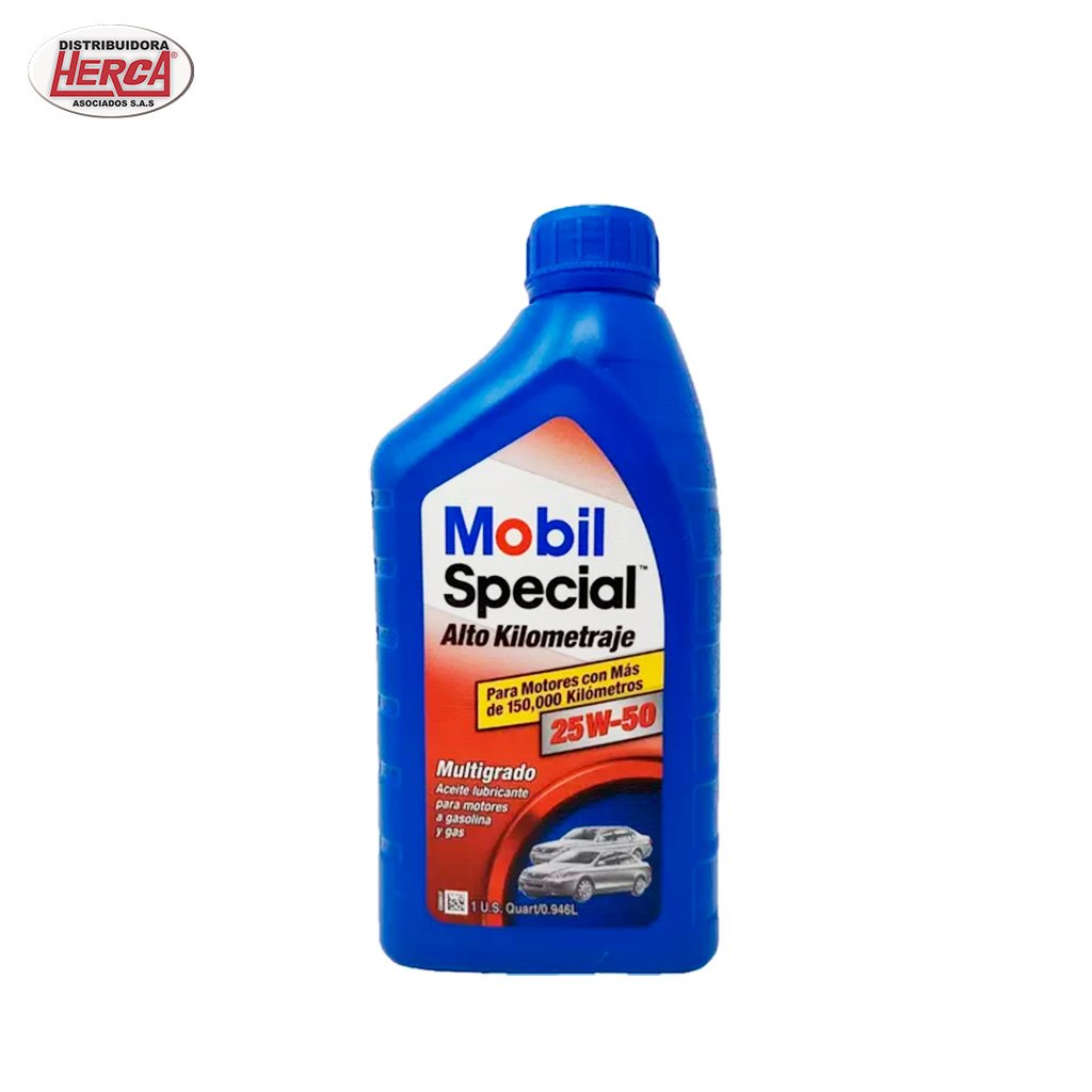 Mobil Alto Kilom 25W50 1/4 – Aceite para Motores de Alto Kilometraje