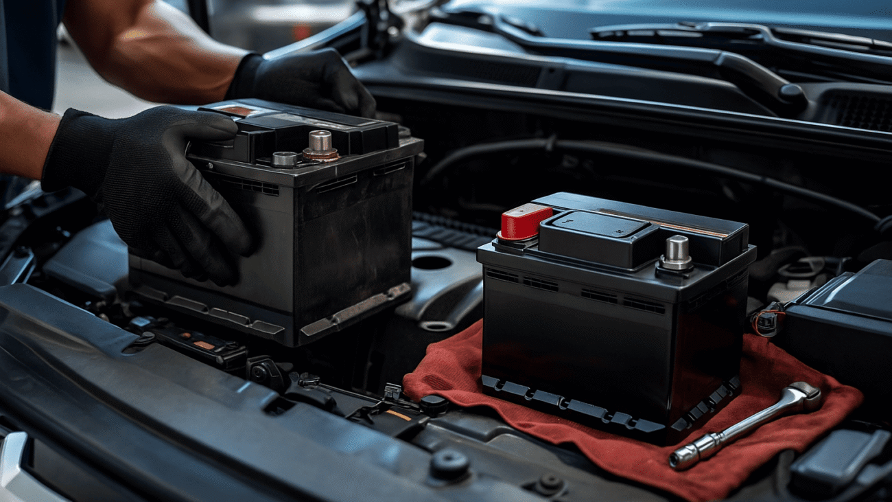 cambio de batería de vehículo